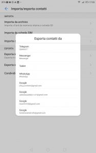 Backup contacts android