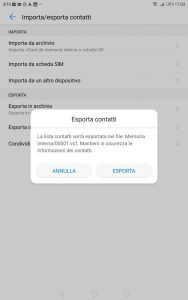Backup contacts android